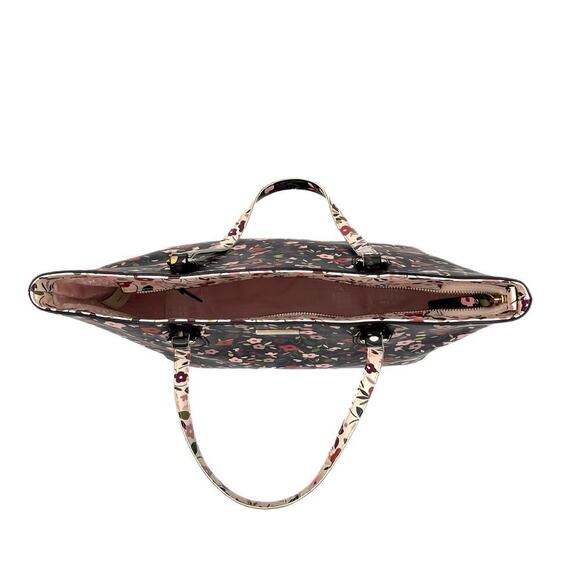 Kate Spade Floral Tote Bag Large Laurel Way Dally Boho Faux Leather Zip Shoulder - Picture 7 of 12